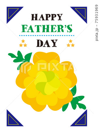 "HAPPY FATHER'S DAY" シンプルな花グリーティングカード "HAPPY FATHER'S DAY" シンプルな花グリーティングカード 75931969
