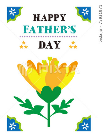 "HAPPY FATHER'S DAY" シンプルな花グリーティングカード 75931971