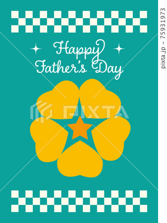 "Happy Father's Day" ミントグリーン色背景グリーティングカード 75931973