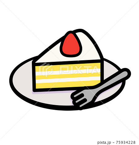 シンプルでかわいいショートケーキのイラストのイラスト素材 シンプルでかわいいショートケーキのイラストのイラスト素材