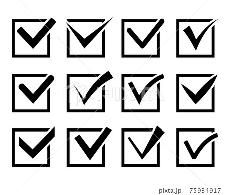 Check mark icon set 75934917