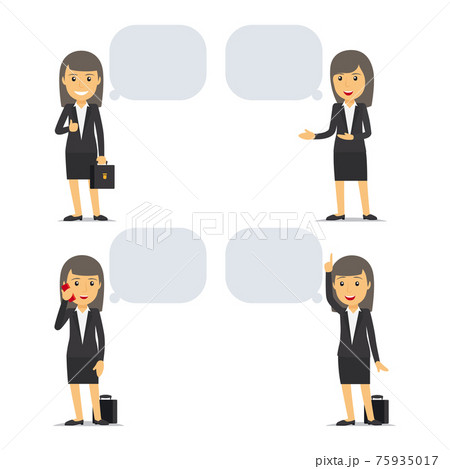 Business woman with speech bubbles 75935017