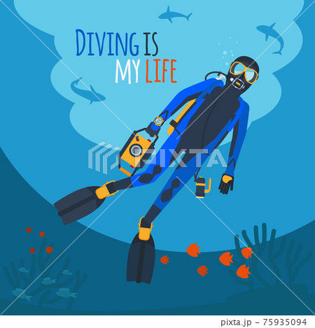 Diver underwater 75935094