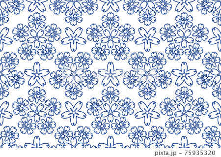 Blue ornament pattern Blue ornament pattern 75935320