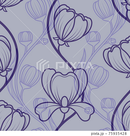 Floral blue vintage seamless background Floral blue vintage seamless background 75935428