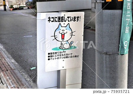 ネコに迷惑しています!の看板 ネコに迷惑しています!の看板 75935721