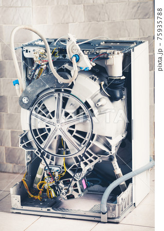 washing machine with open enclosure is ready for service 75935788
