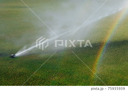 golf lawn sprinkler with rainbow 75935939