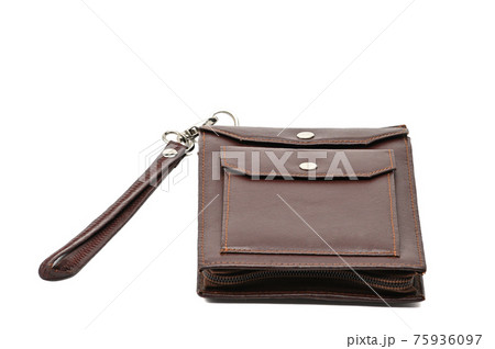 Purse with strap on a white background. 75936097