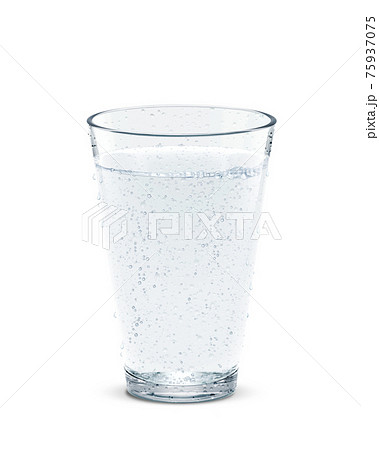 グラス サイダー ソーダ 飲み物 イラスト リアル 汗 75937075