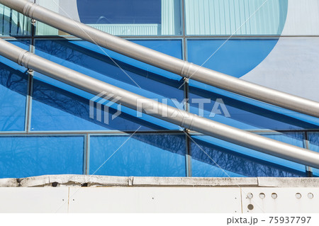 Industrial metal pipeline and modern city building Industrial metal pipeline and modern city building 75937797
