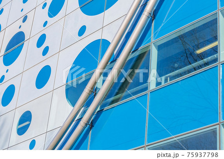 Industrial metal pipeline and modern city building 75937798