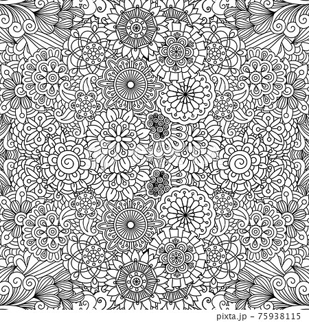Various floral pinwheel shapes in seamless pattern 75938115