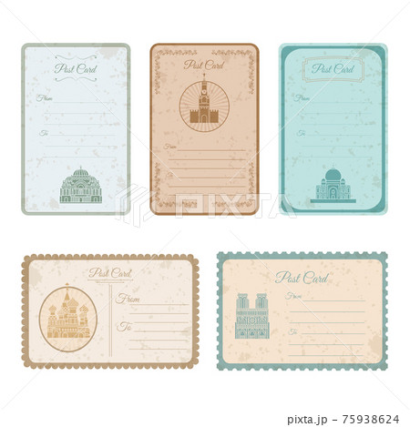 Postcard grunge city monument vintage cards 75938624