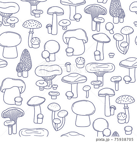 seamless mushrooms pattern 75938705