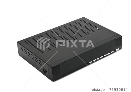 Digital TV receiver on white background.Tuner Digital TV receiver on white background.Tuner 75939614