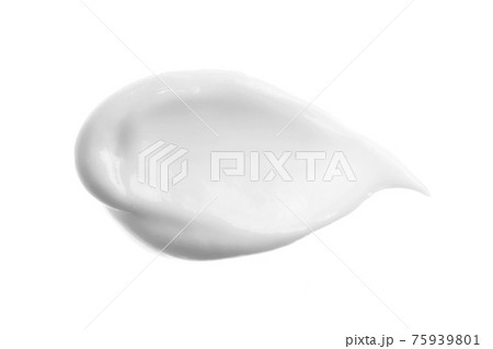 Cosmetic body lotion smear. White AA DD cream smudge isolated on white. 75939801