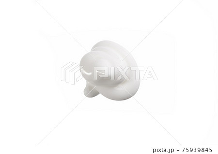 White face cream swirl isolated on white. Body lotion swatch, moisturizer sample White face cream swirl isolated on white. Body lotion swatch, moisturizer sample 75939845