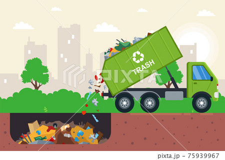 disposal of waste in a garbage pit. it is illegal to put garbage in. disposal of waste in a garbage pit. it is illegal to put garbage in. 75939967