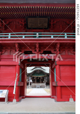 久留米市の北野天満宮風景 75941394