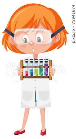 Children in scientist costume cartoon character isolated on white background Children in scientist costume cartoon character isolated on white background 75941674