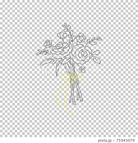 シンプルな花束のイラスト 75943079