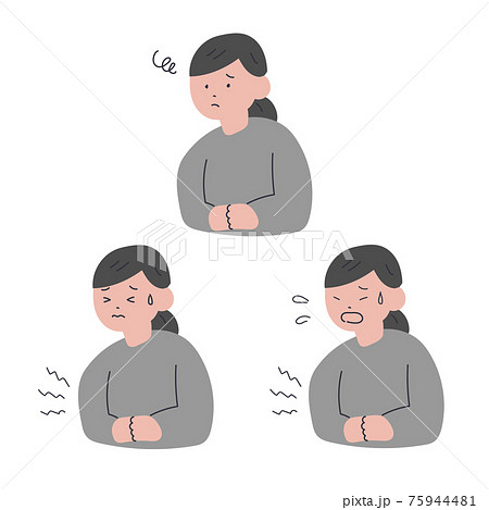 腹痛の女性のイラスト 75944481