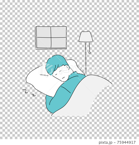 Illustration of a man sleeping 75944917