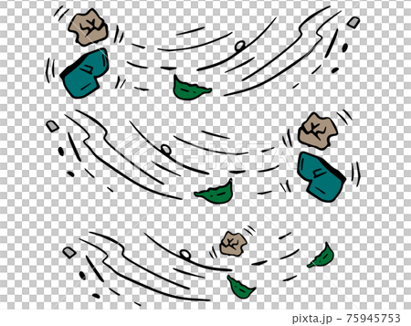 強風のライン 線イラストのイラスト素材