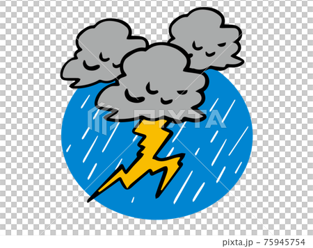 雷雨 雨雲のアイコン イラストのイラスト素材