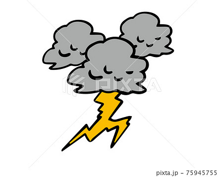雷雲のアイコン イラストのイラスト素材