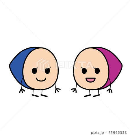 CICタイプ耳あな型補聴器の両耳ペアのイラスト 75946338