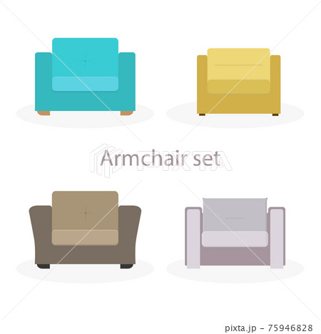 Cozy armchairs set. An interior item. Flat vector illustration 75946828