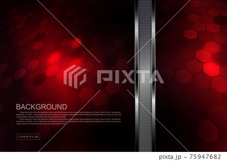 Red textured design with polygon silhouettes, vertical mesh border with border 75947682