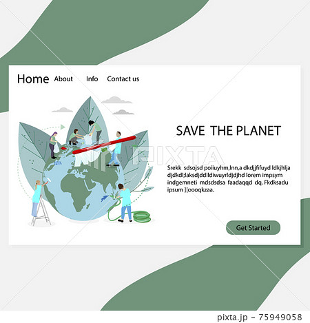 Save planet landing page, people volunteers clean and wash 75949058
