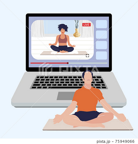 Yoga meditation online, live stream sport, live training, fitness pose Yoga meditation online, live stream sport, live training, fitness pose 75949066