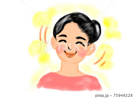 笑顔がニコニコ素敵な女性のイラスト のイラスト素材