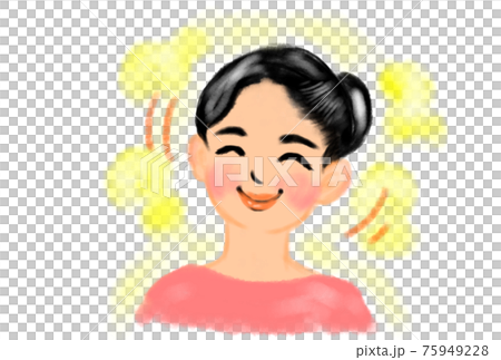 笑顔がニコニコ素敵な女性のイラスト のイラスト素材