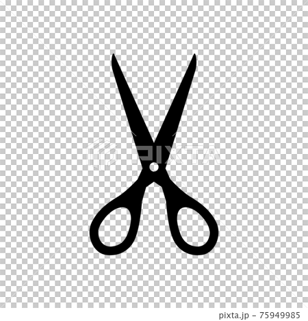 ハサミのシルエットアイコンのイラスト素材