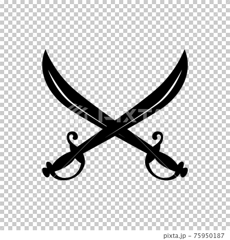 サーベルのシルエットアイコン ベクターイラストのイラスト素材