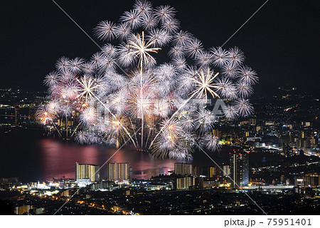 滋賀県大津市 びわ湖大花火大会の写真素材