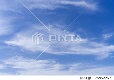 空の写真(蝶々雲・層雲)　青い空・白い雲 75952257