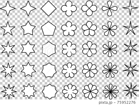 星花圖閃粉素材套裝黑白 75952276