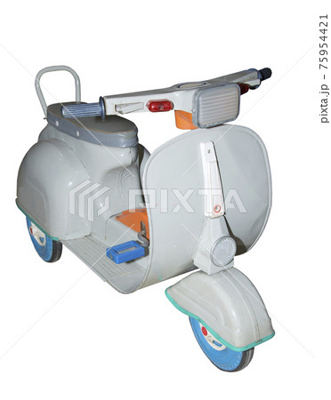 Children's bicycle of last century-is isolated on the white Children's bicycle of last century-is isolated on the white 75954421