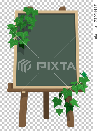 フレーム イーゼル ホワイトボード ブラックボード ツタ 蔦 イラスト ベクター デザイン Ai のイラスト素材