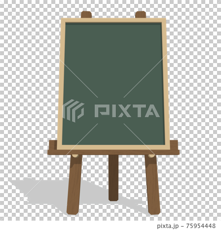 黒板とイーゼルのフレーム 正面前 ツタなし 地面影あり ベクターイラストのイラスト素材