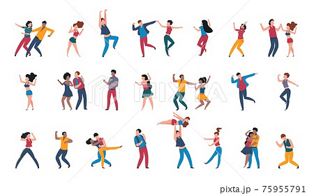 Dancing Pairs People Dance Alone Couples のイラスト素材