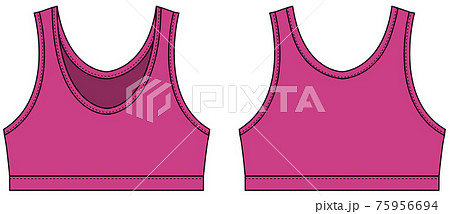 ブラトップ・スポーツブラ 女性用スポーツウェア / ベクターテンプレートイラスト (ピンク) ブラトップ・スポーツブラ 女性用スポーツウェア / ベクターテンプレートイラスト (ピンク) 75956694