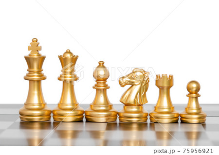 Set of chess pieces, chessboard game isolated on white background.clipping path. 75956921