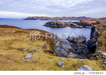 Aerial view of the coastline at Dawros in County Donegal - Ireland Aerial view of the coastline at Dawros in County Donegal - Ireland 75958024